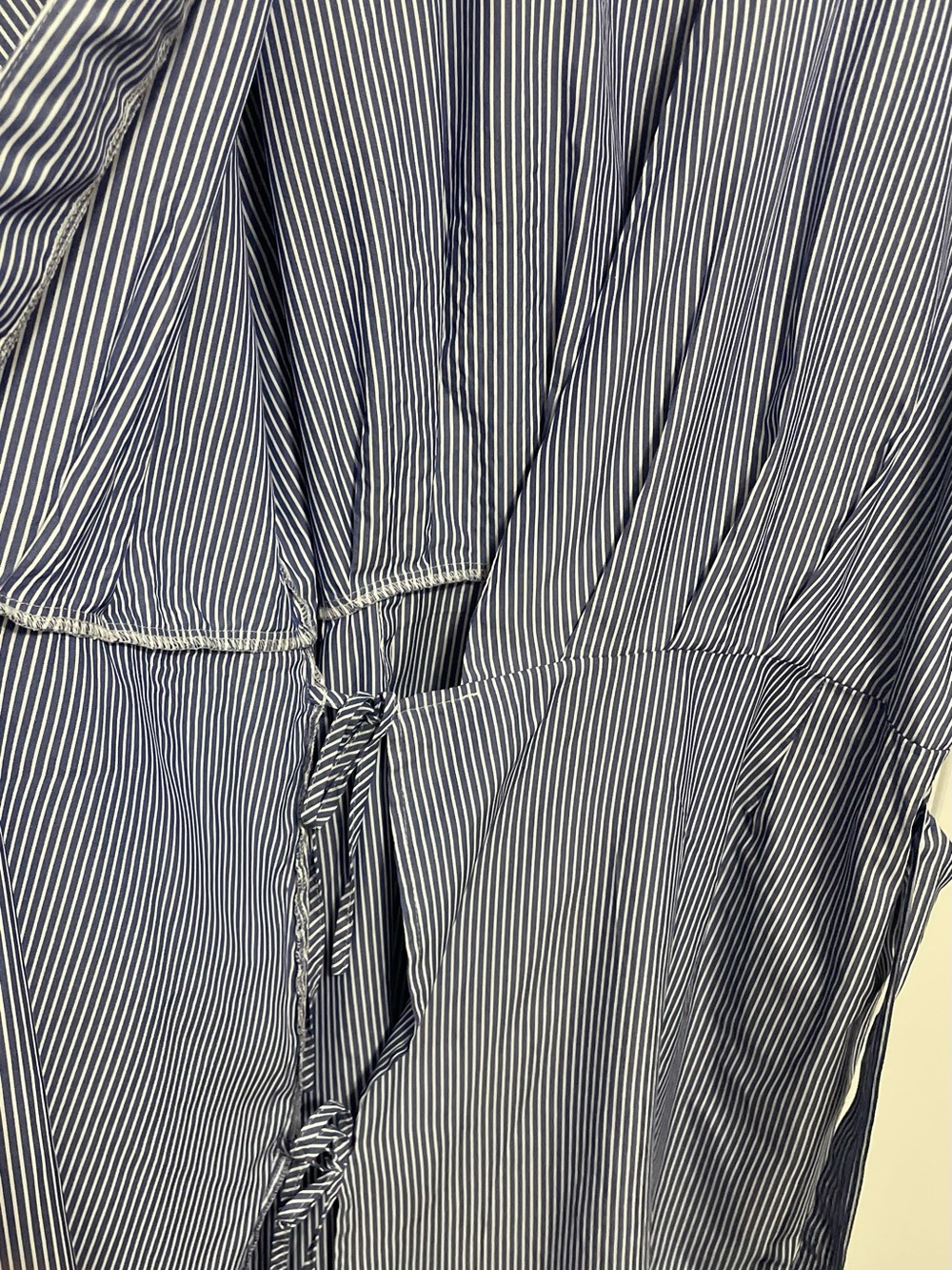 SHEIN Blue and White Pinstripe Wrap Maxi Dress - Picture 3 of 4